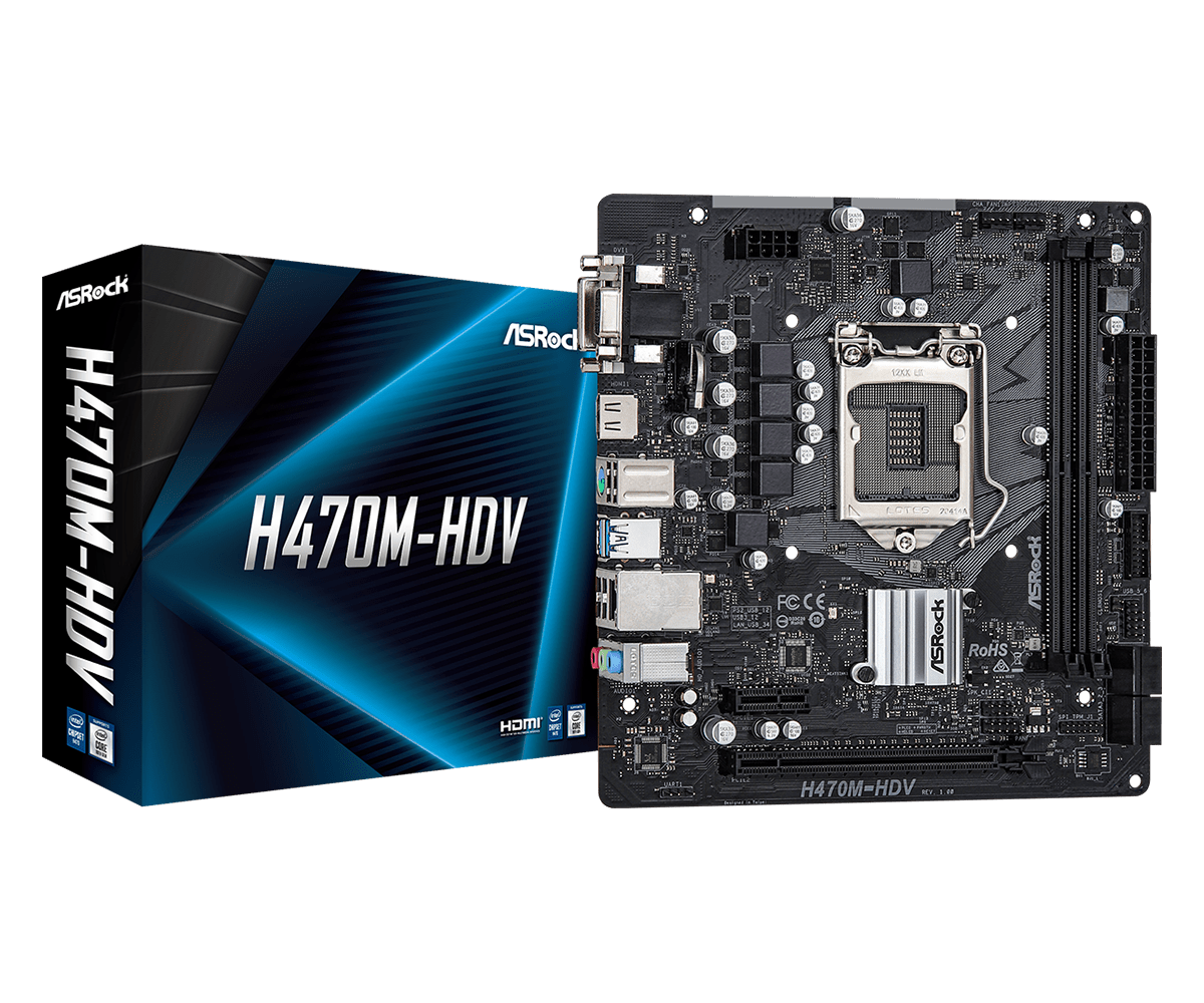 Материнская плата ASRock H470M-HDV, LGA1200, mATX