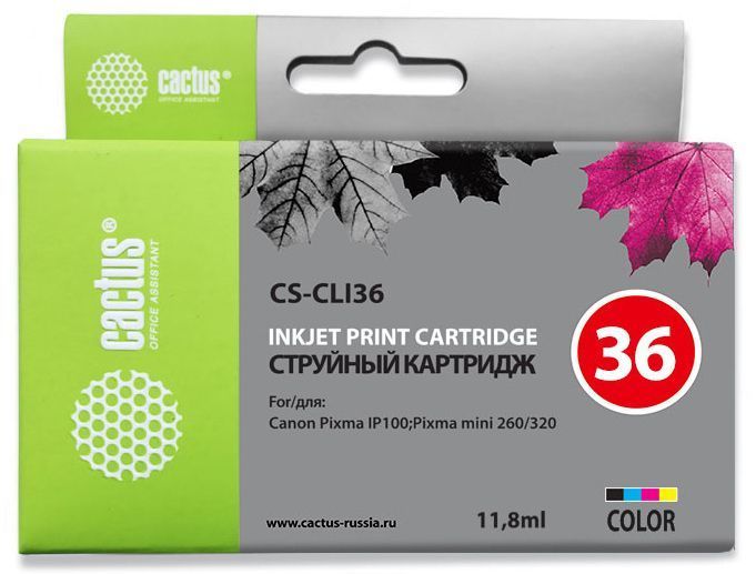 Картридж Cactus CS-CLI36 многоцветный (11.8мл) для Canon Pixma 260