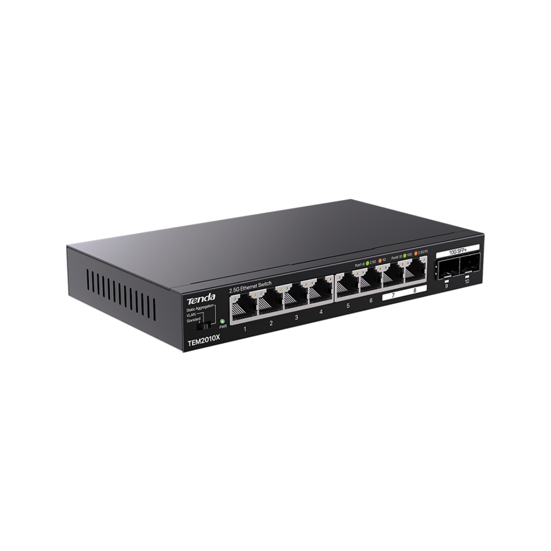 Коммутатор Tenda TEM2010X, 8-Port 2.5G, 2*10G SFP