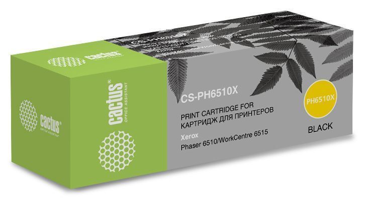 Тонер-картридж Cactus 106R03488 CS-PH6510X черный (5500стр.) для Xerox Phaser 6510/WC6515