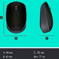 Мышь Logitech Wireless Mouse M171, Black [910-004643]