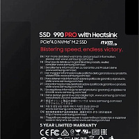 SSD накопитель 1ТБ Samsung 990 Pro MZ-V9P1T0CW, M.2 2280, PCIe 4.0 x4, NVMe, M.2