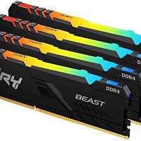 Модуль памяти 32GB DDR4 Kingston Fury Beast KF436C17BBAK4/32, 4x 8ГБ 3600МГц, DIMM