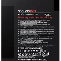 SSD накопитель Samsung 990 Pro MZ-V9P1T0BW 1ТБ, M.2 2280, PCIe 4.0 x4, NVMe, M.2