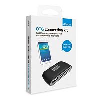 Картридер Deppa [11405] OTG connection kit для смартфонов и планшетов с microUSB, черный 