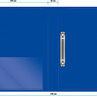 Папка на 2-х кольцах Бюрократ  0812/2RBLUE, A4, пластик 0.8мм, кор.40мм внутр. со вставкой, синяя