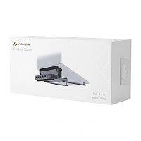 Док-станция подставка для ноутбука Lyambda Aluminum LIN-06 Gray, 6 в 1 Type-C /Usb 3.0/RJ45/Hdmi 