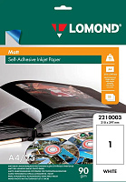 Фотобумага A4 Lomond, для струйной печати, 25л, 90г/м2, белый, покрытие матовое [2210003]