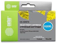 Картридж Cactus CS-CD974 №920XL желтый (14.6мл) для HP DJ 6000/6500/7000/7500