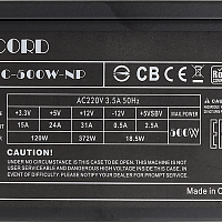 Блок питания Accord ACC-500W-NP, 500Вт, 120мм [acc-500-np]