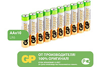 Батарейка алкалиновая GP Super Alkaline 15A LR6 AA [GP 15A-B10], упаковка 10 шт.