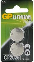Батарея GP Lithium CR2025, 2шт, блистер [GP CR2025E-7CR2]