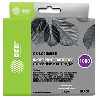 Картридж Cactus CS-LC1000BK черный (22.6мл) для Brother DCP 130C/330С/MFC-240C/5460CN