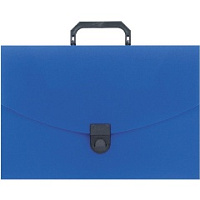 Портфель пластиковый, формат А4+, синий, дно 40мм