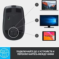 Мышь Logitech MX Anywhere 2S, оптическая, беспроводная, USB, графитовый [910-006211]