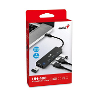 Хаб USB 3.0 Genius HUB UH-400, USBx4, Type-C 