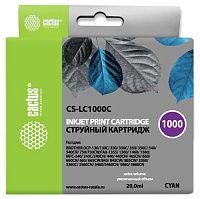 Картридж Cactus CS-LC1000C голубой (20мл) для Brother DCP 130C/330С/MFC-240C/5460CN