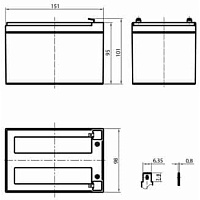 Аккумуляторная батарея для ИБП Delta DTМ 1212, 12V, 12Ah