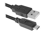 Кабель Defender [87492] USB AM -> Type C, 1 метр, черный, USB 2.0 (USB09-03PRO)