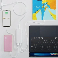 Сетевое зарядное устройство LYAMBDA SLT-100-Pro, 2xUSB-A + 2xUSB-C, 100Вт, 5A, белый