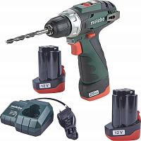 Безударная дрель-шуруповерт Metabo PowerMaxx BS, 12 В, 2 акк, коробка [600984000] 