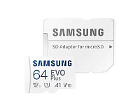 Карта памяти microSDXC 64Gb Samsung EVO Plus UHS-I U1 A1 + ADP [MB-MC64KA] 