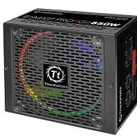 Блок питания Thermaltake SMART PRO RGB, 850Вт, 140мм, черный [PS-SPR-0850FPCBEU-R]