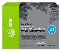 Картридж Cactus CS-C9351 №21 черный (17мл) для HP DJ 3920/3940/D1360/D1460/D1470/D1560/D2330/D2360/D