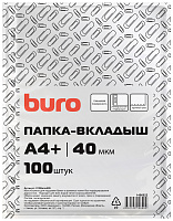 Папка-вкладыш Buro глянцевые А4+ 40мкм, упаковка:100 штук