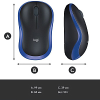 Мышь беспроводная Logitech M185 Blue [910-002239]