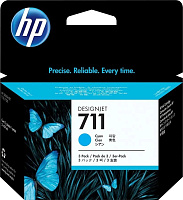 Картриджи HP 711 [CZ134A], голубой, упаковка 3 шт (оригинальный,  29мл*3шт) 