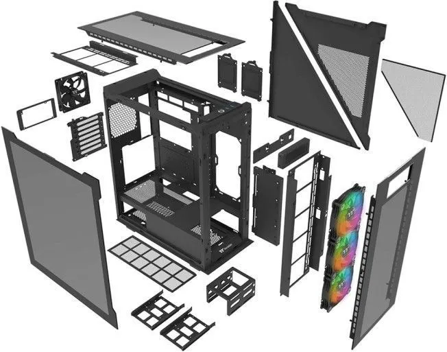 Корпус ATX Thermaltake Divider 550 TG Ultra, Midi-Tower, без БП, черный [ca-1t7-00m1wn-00]