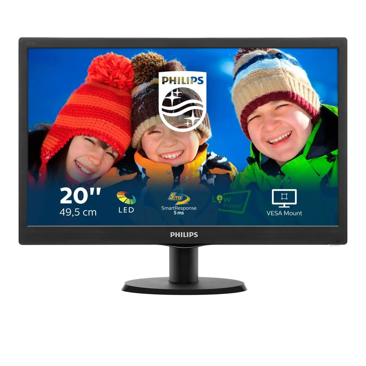 Монитор 19.5" PHILIPS 203V5LSB26/62, черный