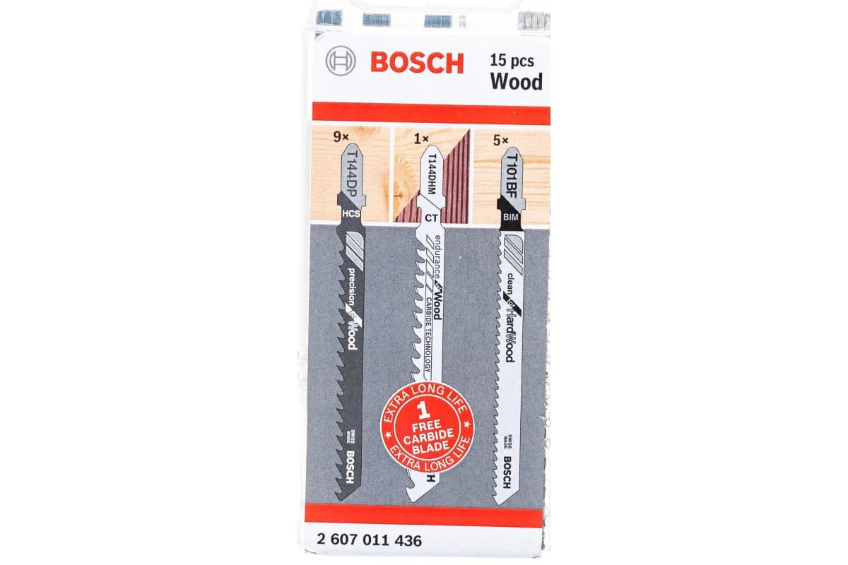 Набор пилок Bosch 2607011436, по дереву, 15шт