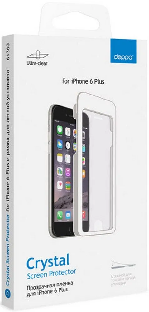 Защитная пленка Deppa [61359] для Apple iPhone 6, прозрачная (+ рамка для легкой установки)